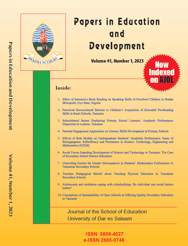 					View Vol. 41 No. 1 (2023): Papers in Education and Development
				